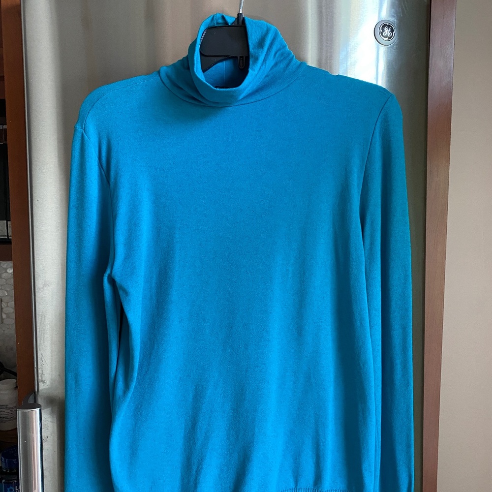 Cosabella Turquoise Blue Long Sleeve Turtleneck Top - SO SOFT -